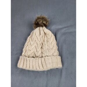 Bp Knit Beanie Kids One Size Brown Lightweight Outdoor Skull Cap Hat Pom‎ Pom